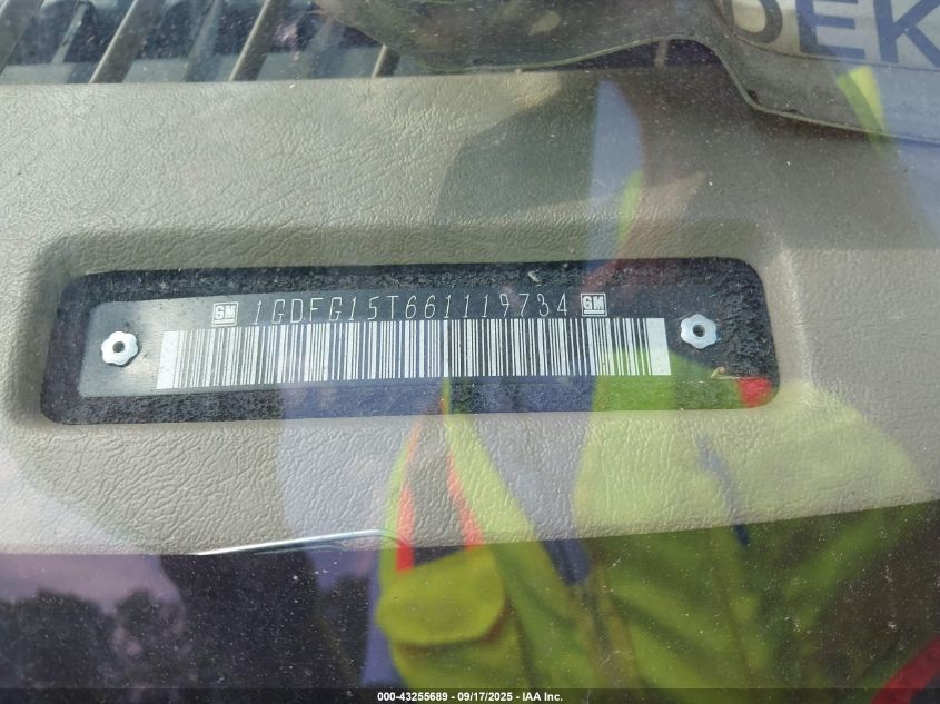 2006 GMC Savana Upfitter VIN: 1GDFG15T661119734 Lot: 43255689