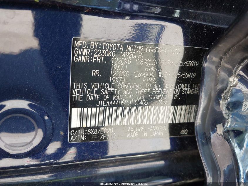 2023 Toyota Venza Xle VIN: JTEAAAAH5PJ131405 Lot: 43255727