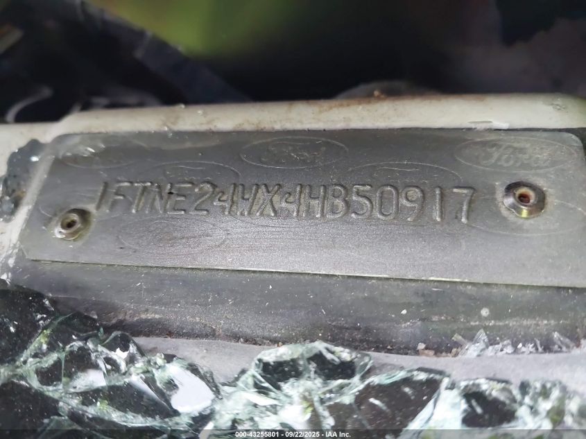 2004 Ford E-250 Commercial/Recreational VIN: 1FTNE24WX4HB50917 Lot: 43255801