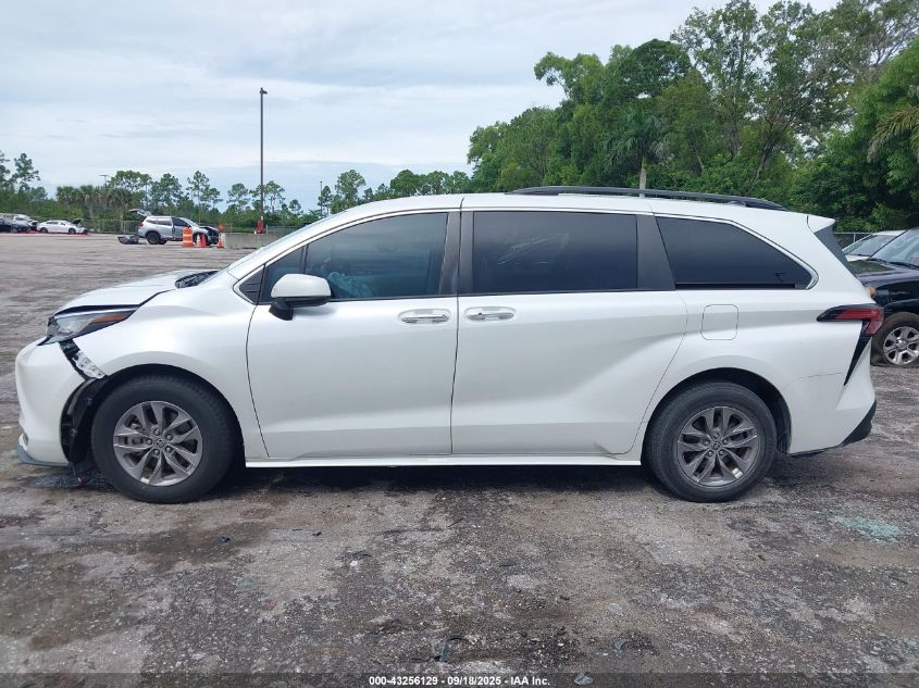 2022 Toyota Sienna Xle VIN: 5TDYRKEC6NS082070 Lot: 43256129