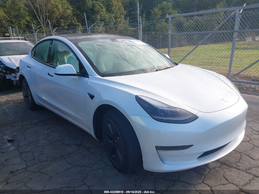 2022 Tesla Model 3 Long Range Dual Motor All-Wheel Drive VIN: 5YJ3E1EBXNF231995 Lot: 43256910