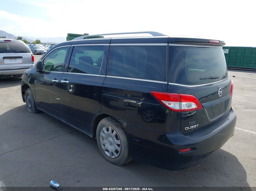Vin: jn8ae2kp2d9066518, lot: 43751814, nissan quest s 20133