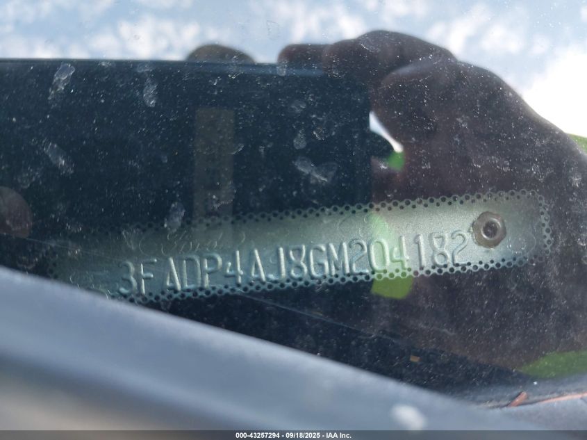 2016 Ford Fiesta S VIN: 3FADP4AJ8GM204182 Lot: 43257294