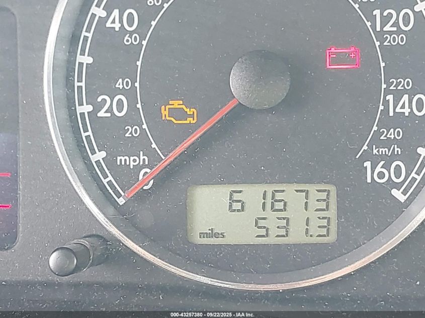 2003 Volkswagen Passat Glx VIN: WVWTH63B03P262487 Lot: 43257380