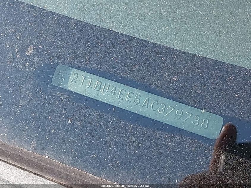 2010 Toyota Corolla VIN: 2T1BU4EE5AC379738 Lot: 43257533