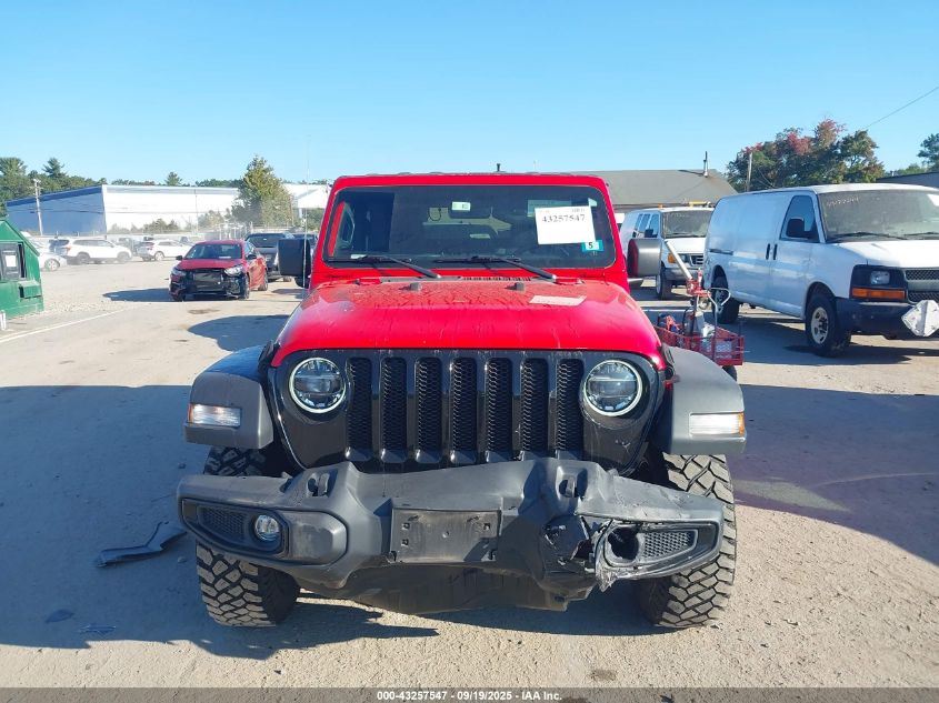 2021 Jeep Wrangler Willys 4X4 VIN: 1C4HJXAG5MW647243 Lot: 43257547