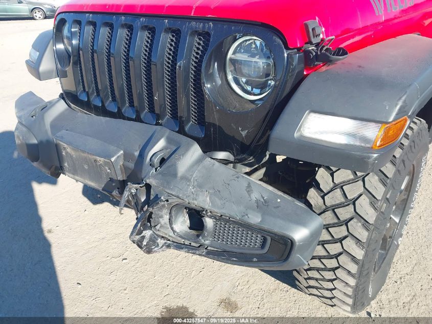 2021 Jeep Wrangler Willys 4X4 VIN: 1C4HJXAG5MW647243 Lot: 43257547