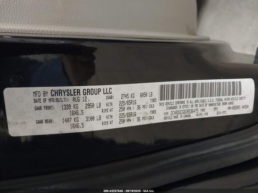 2013 DODGE GRAND CARAVAN SXT - 2C4RDGCG6DR536475