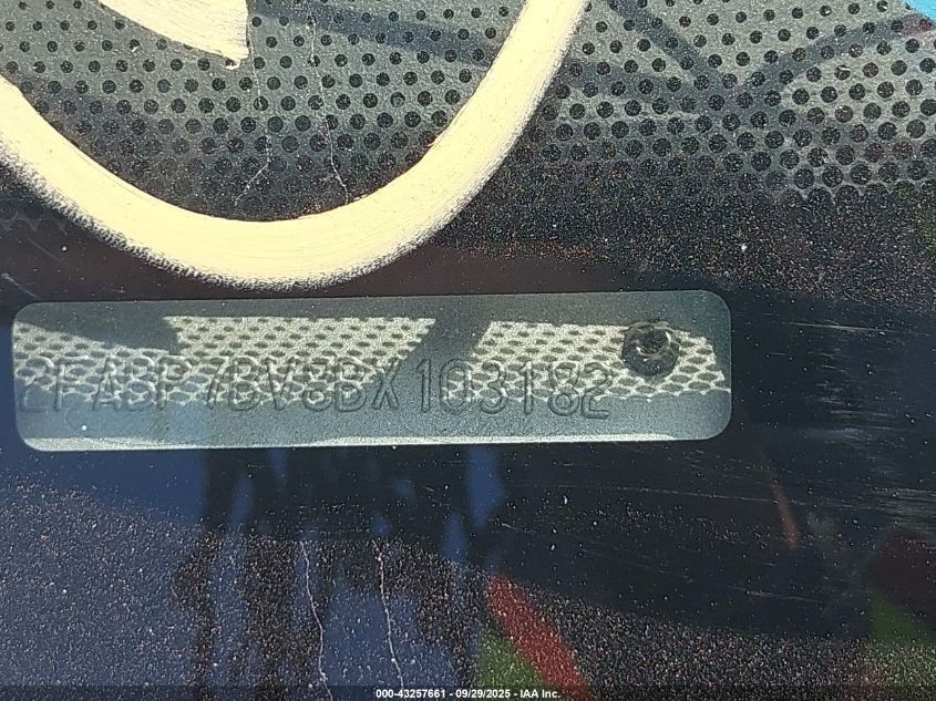 2011 Ford Crown Victoria Police Interceptor VIN: 2FABP7BV8BX103182 Lot: 43257661