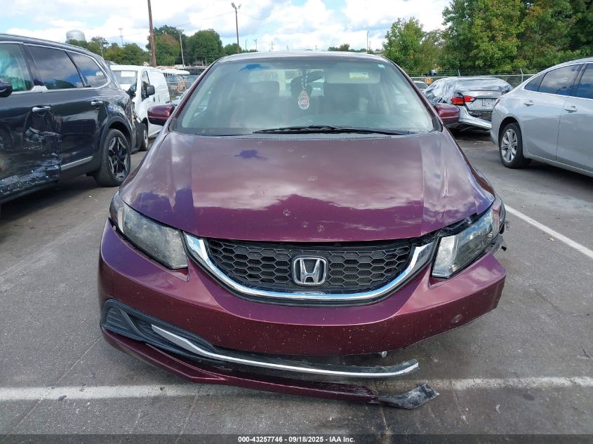 2014 Honda Civic Lx VIN: 19XFB2F59EE019843 Lot: 43257746