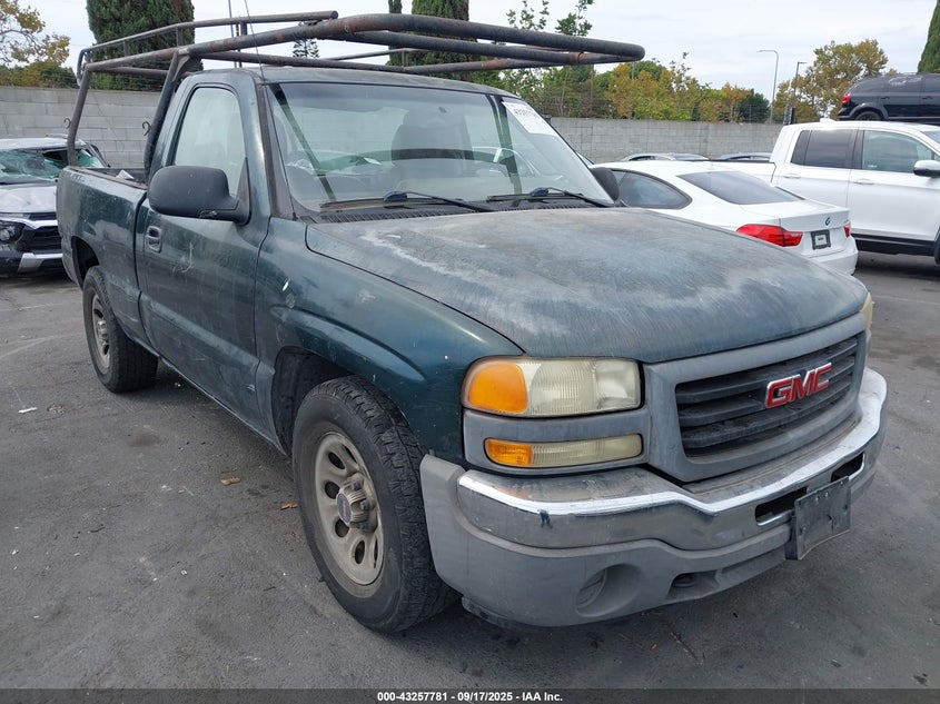 2005 GMC Sierra 1500 Work Truck green truck gasoline 1GTEC14X15Z316696 photo #1