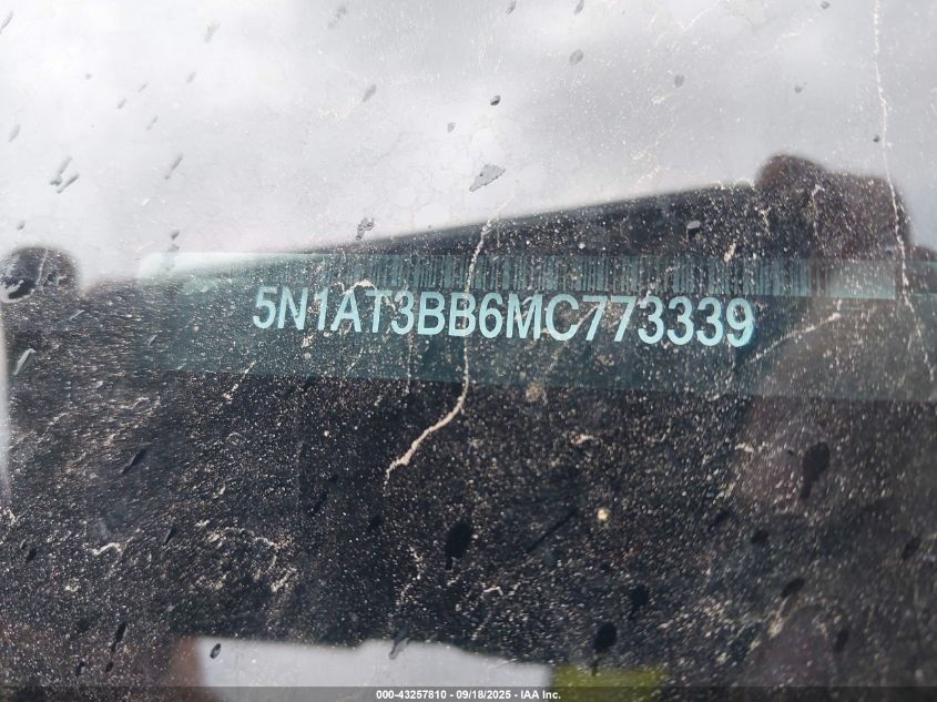 2021 Nissan Rogue Sv Intelligent Awd VIN: 5N1AT3BB6MC773339 Lot: 43257810