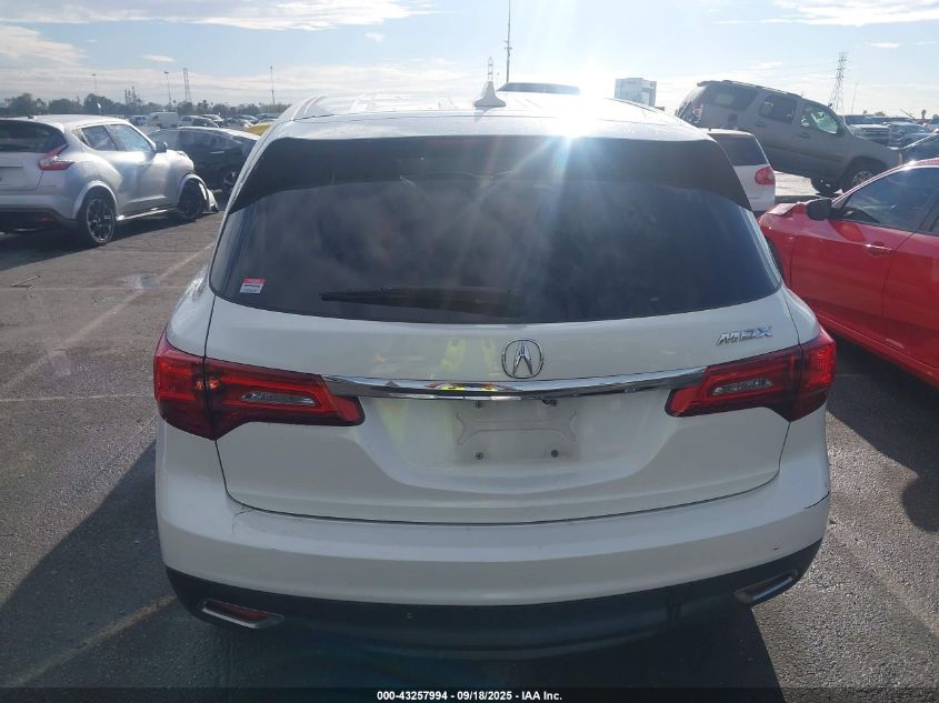 2014 Acura Mdx VIN: 5FRYD3H29EB014372 Lot: 43257994