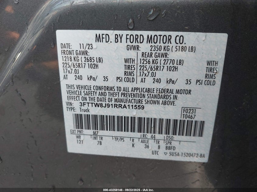 2024 FORD MAVERICK XLT - 3FTTW8J91RRA11559