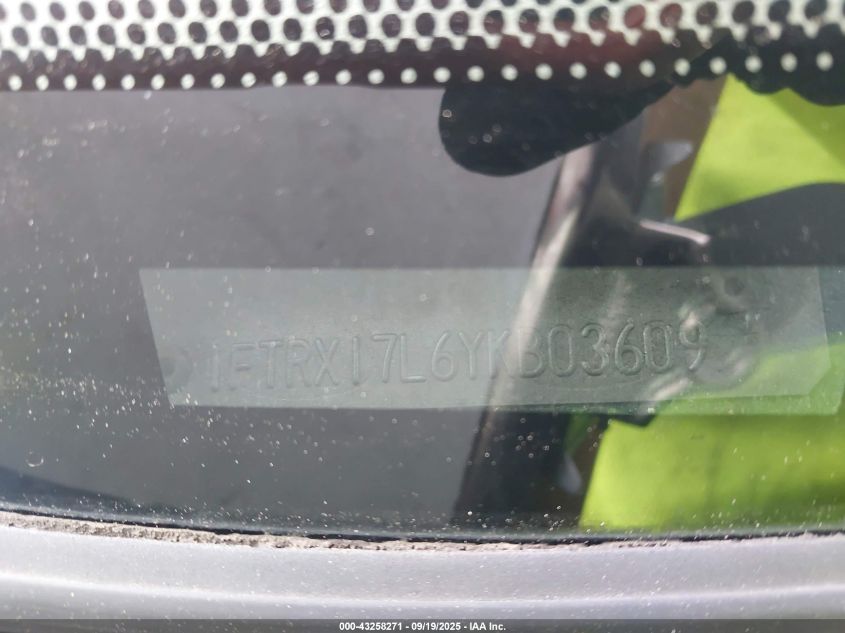 2000 Ford F-150 Lariat/Work Series/Xl/Xlt VIN: 1FTRX17L6YKB03609 Lot: 43258271