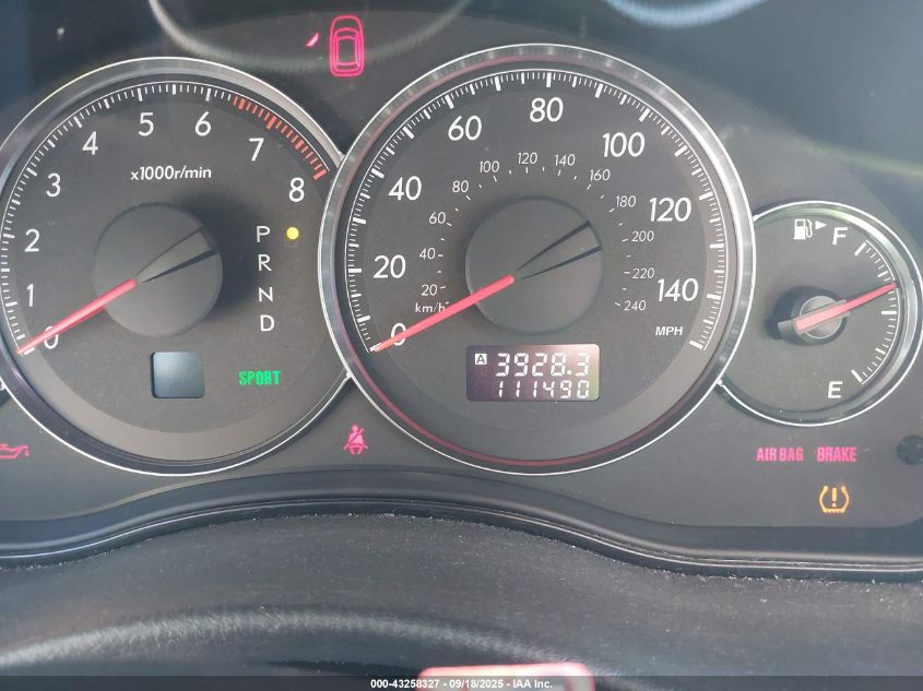 2008 Subaru Legacy 2.5I Limited VIN: 4S3BL626387224080 Lot: 43258327