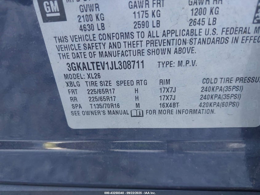 2018 GMC TERRAIN SLE - 3GKALTEV1JL308711