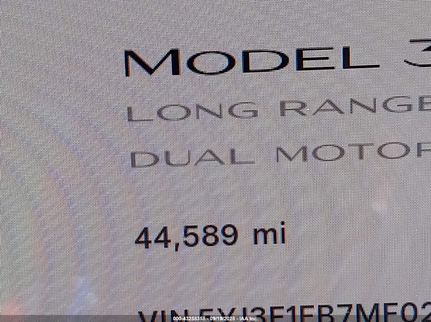 2021 TESLA MODEL 3 LONG RANGE DUAL MOTOR ALL-WHEEL DRIVE 5YJ3E1EB7MF020011