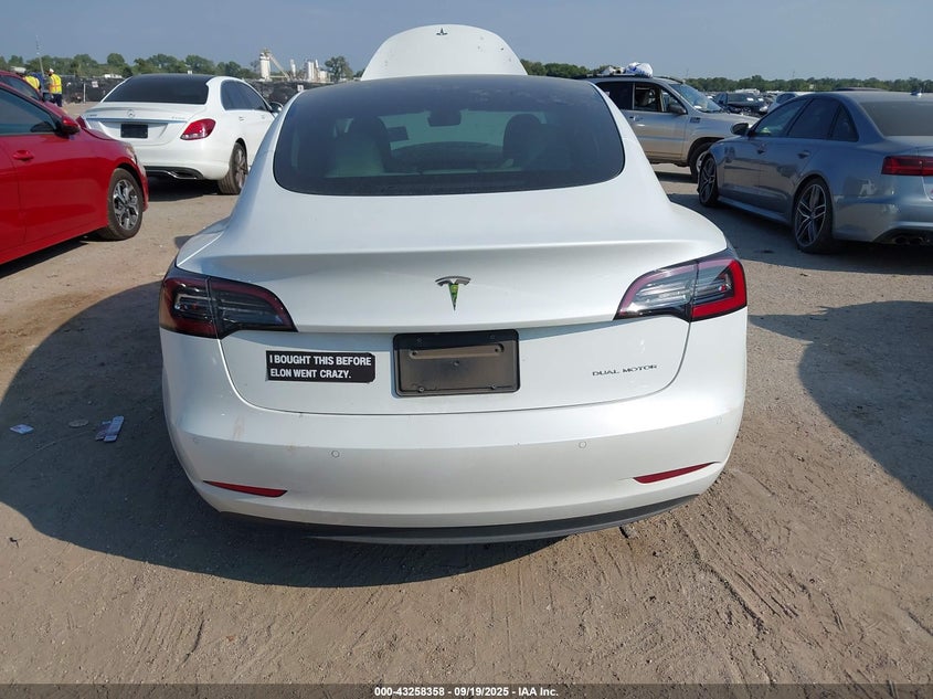 2021 TESLA MODEL 3 LONG RANGE DUAL MOTOR ALL-WHEEL DRIVE 5YJ3E1EB7MF020011