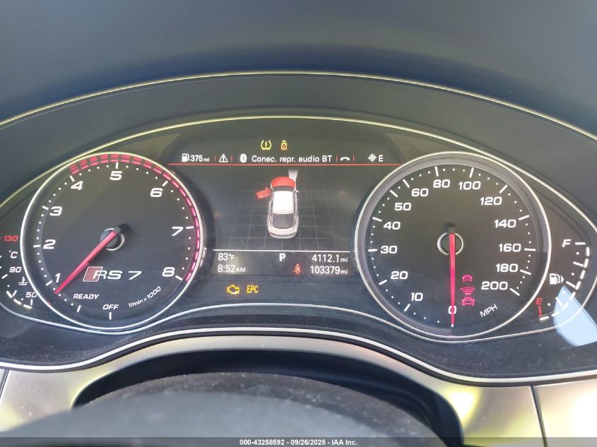 2016 Audi Rs 7 4.0T Prestige VIN: WUAW2AFC6GN903295 Lot: 43258592