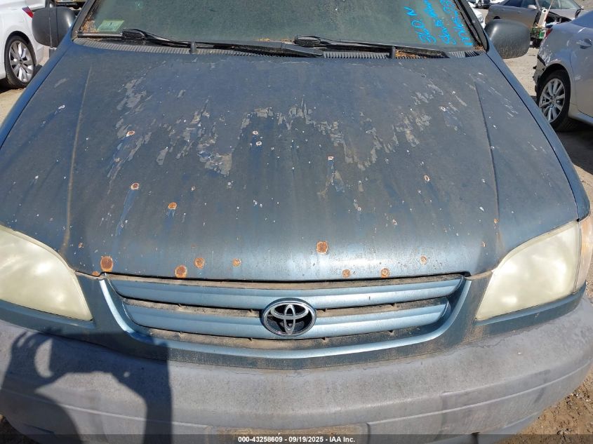 2001 Toyota Sienna Le VIN: 4T3ZF13C21U393885 Lot: 43258609