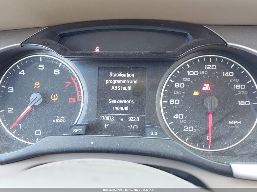 2011 Audi A4 2.0T Premium VIN: WAUFFAFL2BN012377 Lot: 43258725