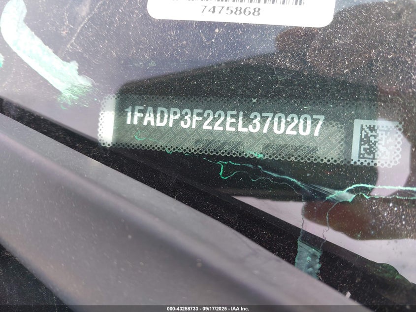 2014 FORD FOCUS SE - 1FADP3F22EL370207