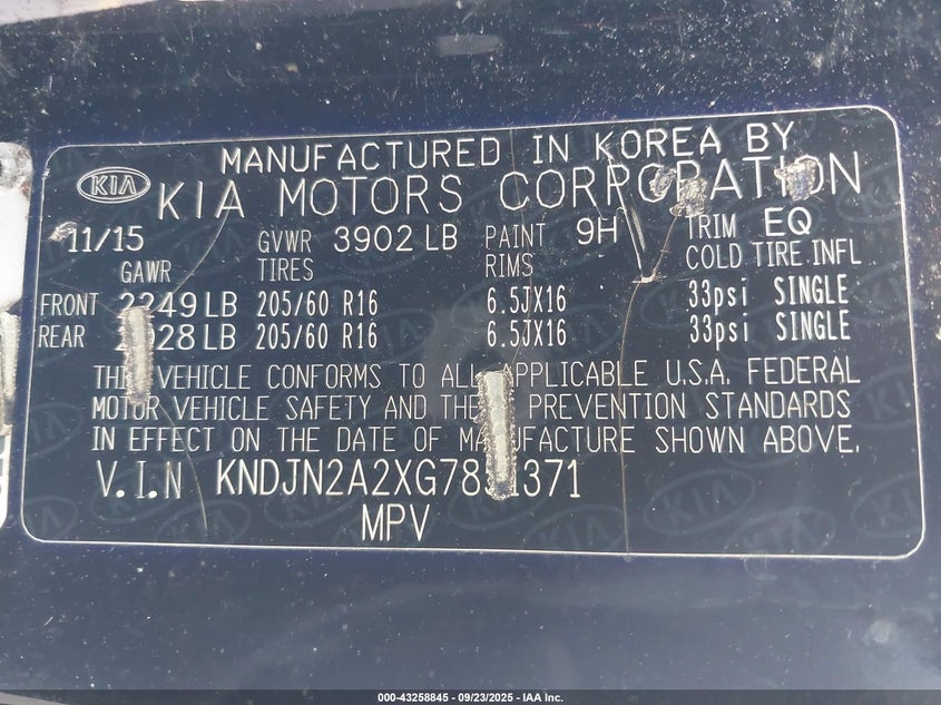 2016 KIA SOUL - KNDJN2A2XG7851371