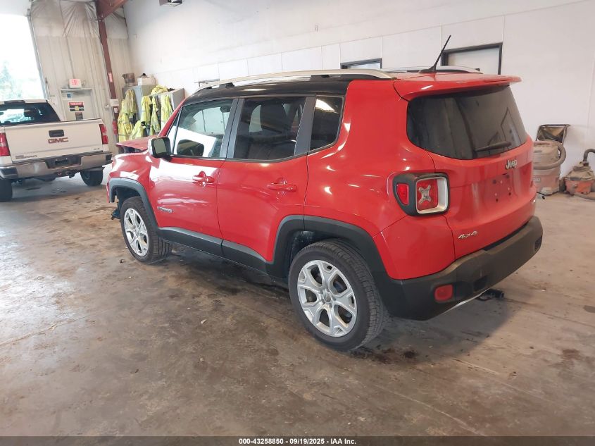 2016 Jeep Renegade Limited VIN: ZACCJBDT8GPC77641 Lot: 43258850