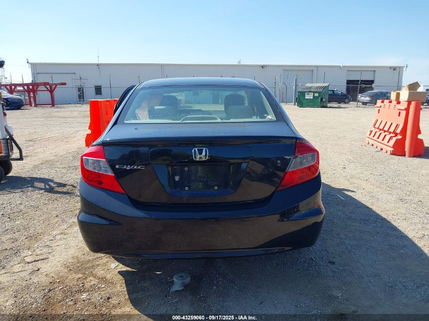 2012 Honda Civic Lx VIN: 19XFB2F52CE093943 Lot: 43259060