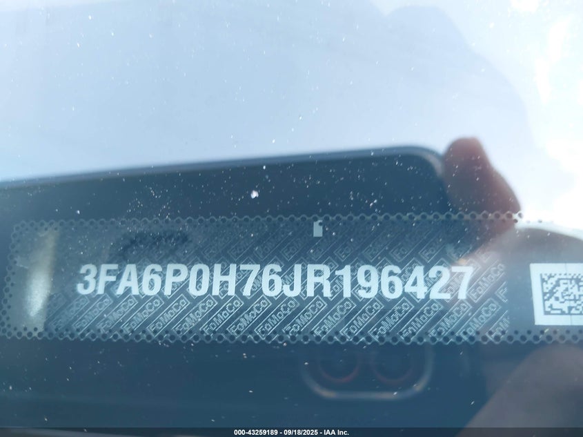 2018 Ford Fusion Se VIN: 3FA6P0H76JR196427 Lot: 43259189
