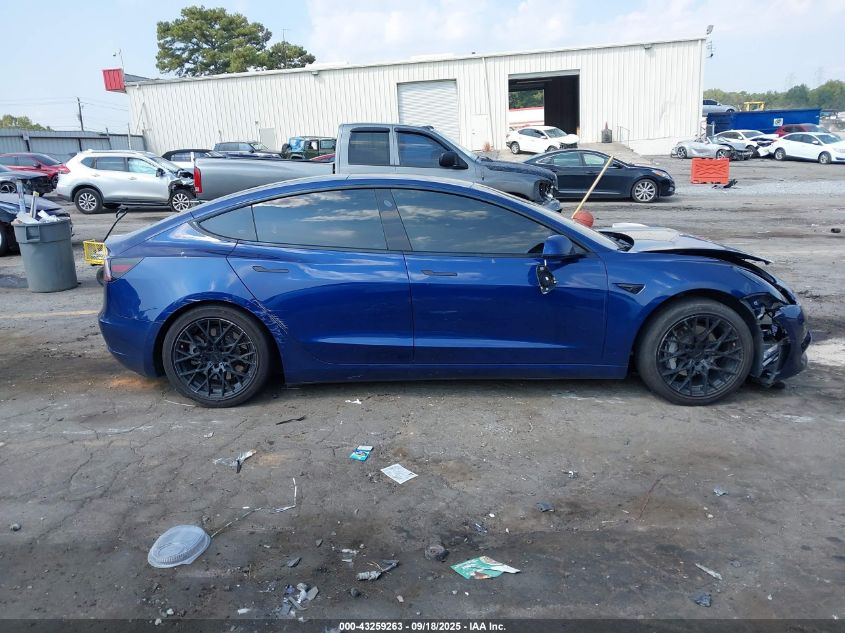 2021 Tesla Model 3 Standard Range Plus Rear-Wheel Drive VIN: 5YJ3E1EA1MF086111 Lot: 43259263