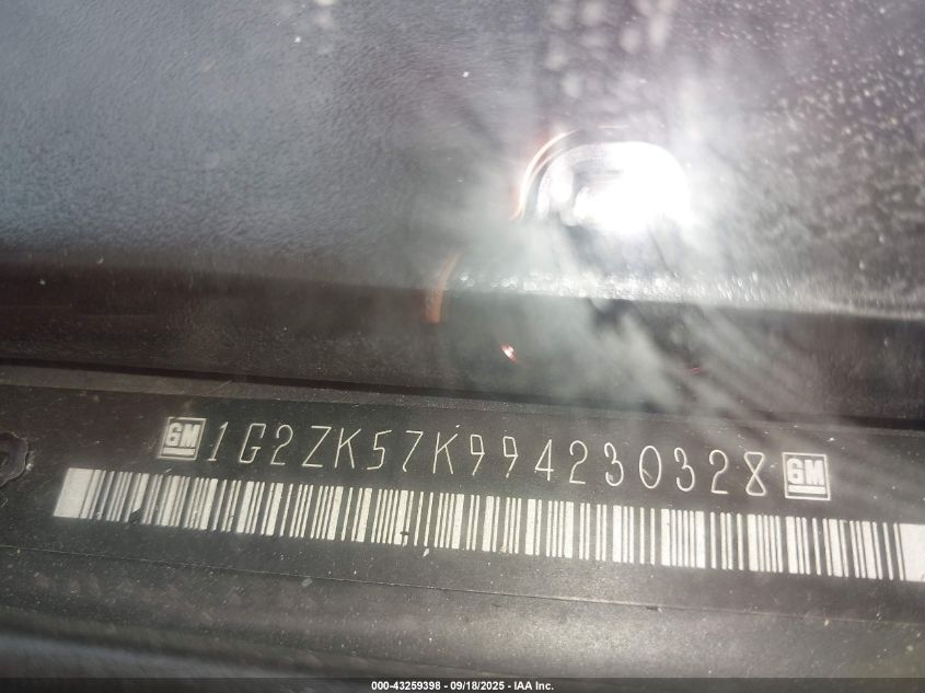 2009 Pontiac G6 New Gt VIN: 1G2ZK57K994230328 Lot: 43259398