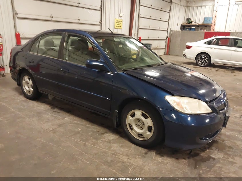 2005 Honda Civic Hybrid blue sedan hybrid JHMES96675S008705 photo #1