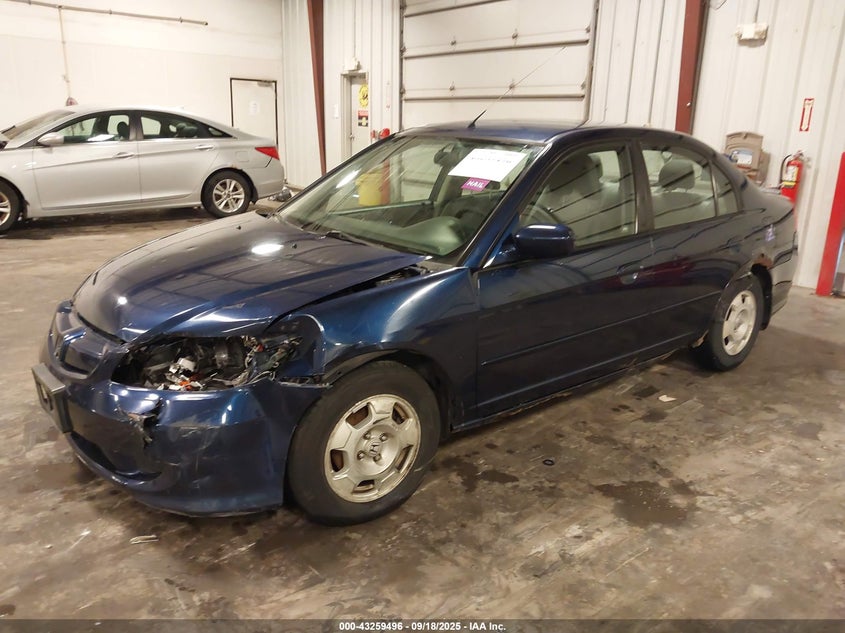 2005 Honda Civic Hybrid blue sedan hybrid JHMES96675S008705 photo #3