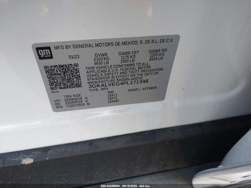 2023 GMC Terrain Awd Slt VIN: 3GKALVEG4PL171348 Lot: 43259594