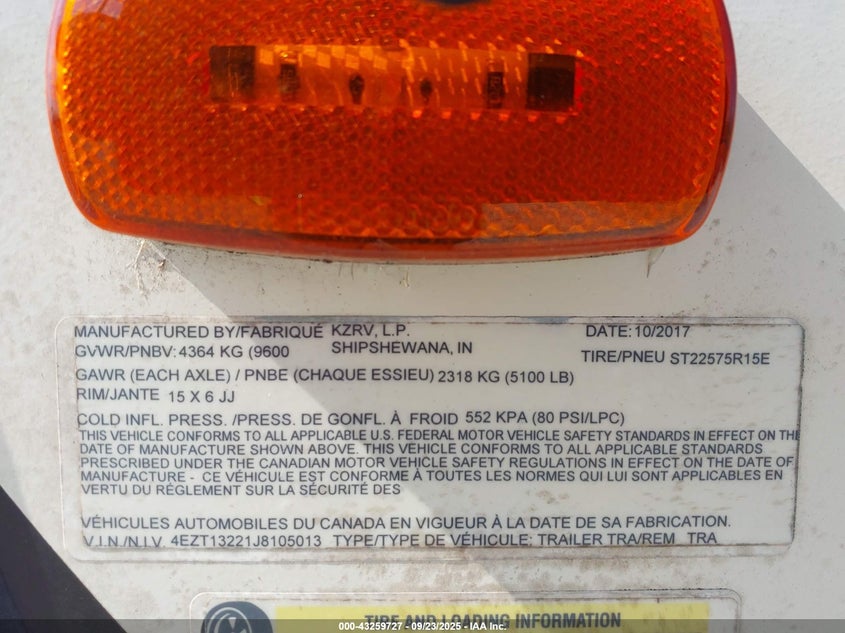 4EZT13221J8105013 2018 VENTURI  photo no. 8