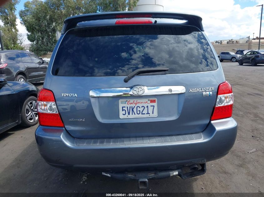 2006 Toyota Highlander Hybrid Limited V6 VIN: JTEEW21AX60030652 Lot: 43260041