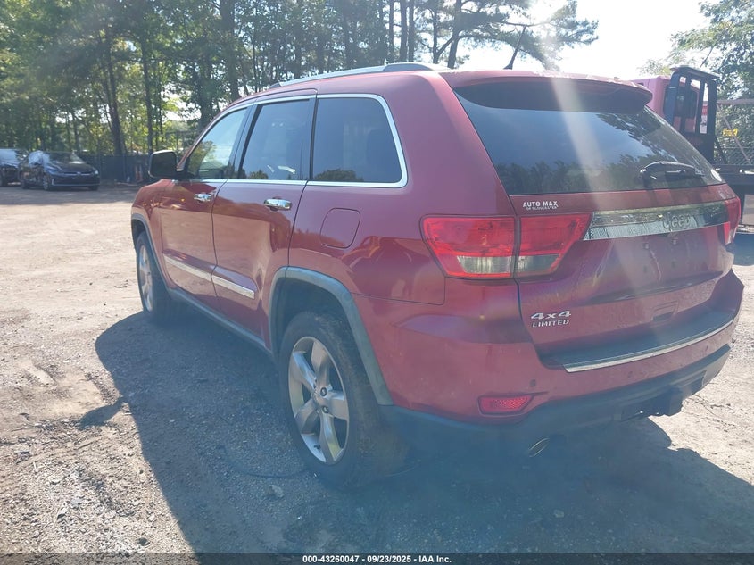 Vin: 1j4rr5gt4bc547715, lot: 43754615, jeep grand cherokee limited 20113