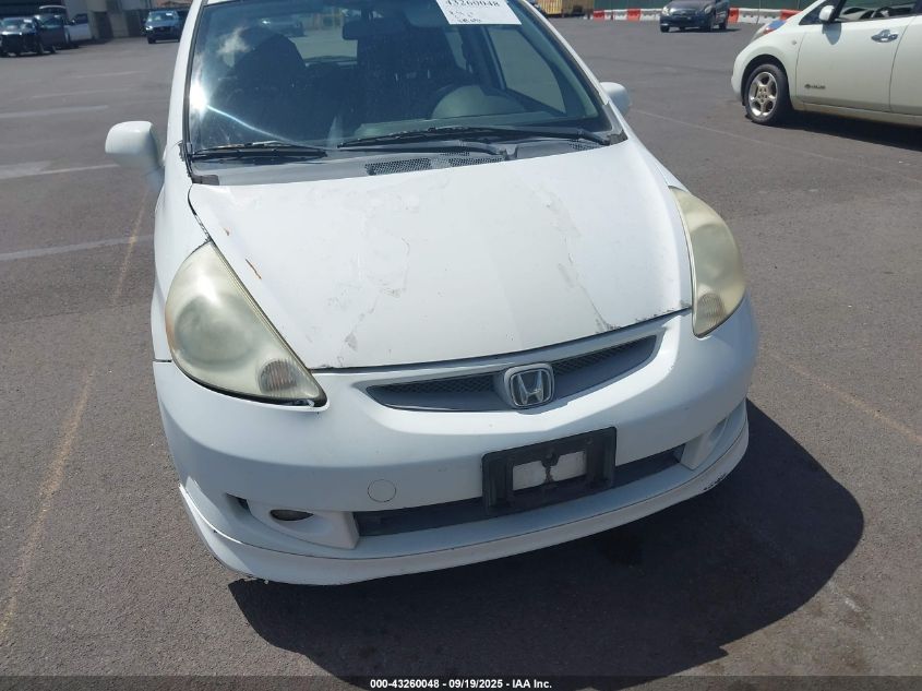 2007 Honda Fit Sport VIN: JHMGD386X7S028785 Lot: 43260048