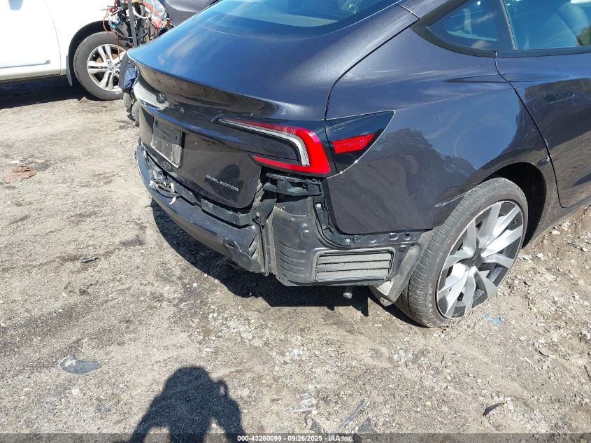 2025 Tesla Model 3 Long Range All-Wheel Drive VIN: 5YJ3E1EB3SF902449 Lot: 43260099