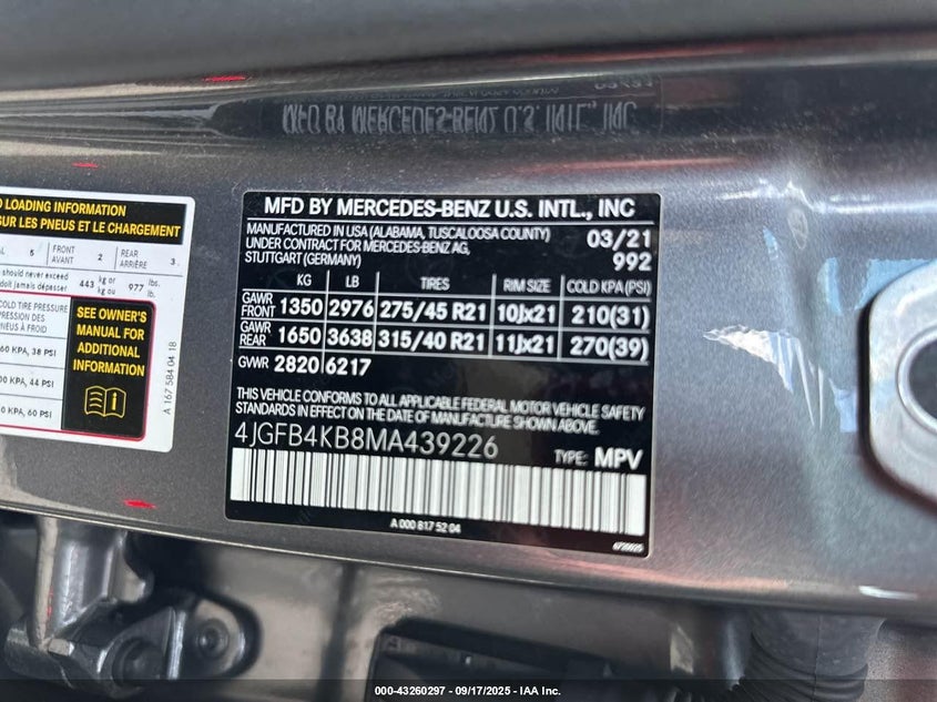 2021 MERCEDES-BENZ GLE 350 4MATIC - 4JGFB4KB8MA439226