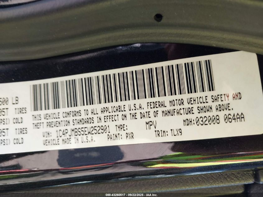 2014 Jeep Cherokee Trailhawk VIN: 1C4PJMBS5EW252901 Lot: 43260517