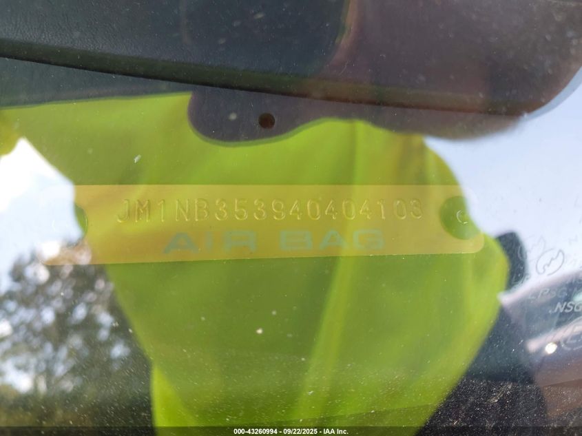 2004 Mazda Mx-5 Miata Cloth VIN: JM1NB353940404103 Lot: 43260994