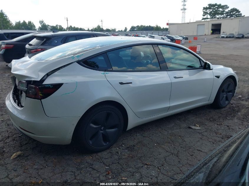 2022 Tesla Model 3 Long Range Dual Motor All-Wheel Drive VIN: 5YJ3E1EBXNF192681 Lot: 43261037