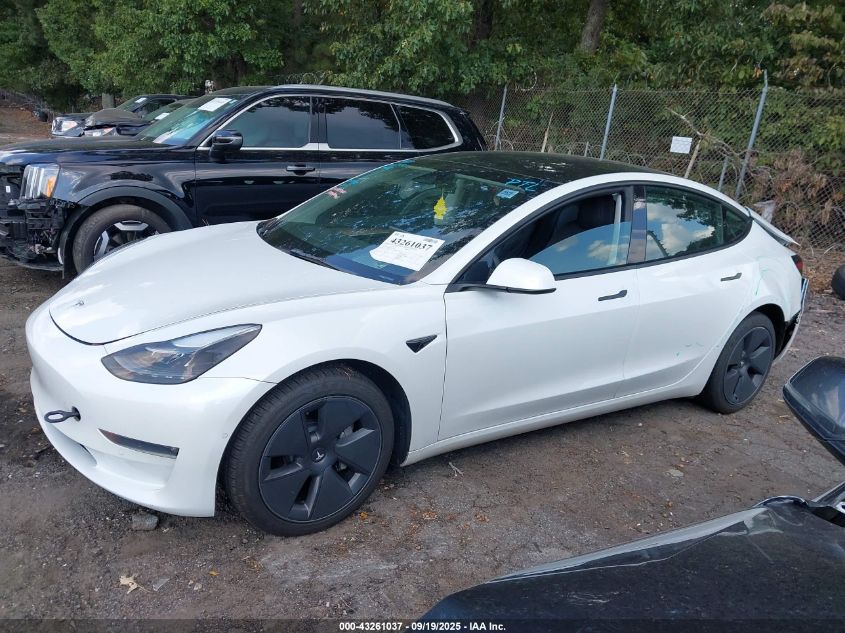 2022 Tesla Model 3 Long Range Dual Motor All-Wheel Drive VIN: 5YJ3E1EBXNF192681 Lot: 43261037