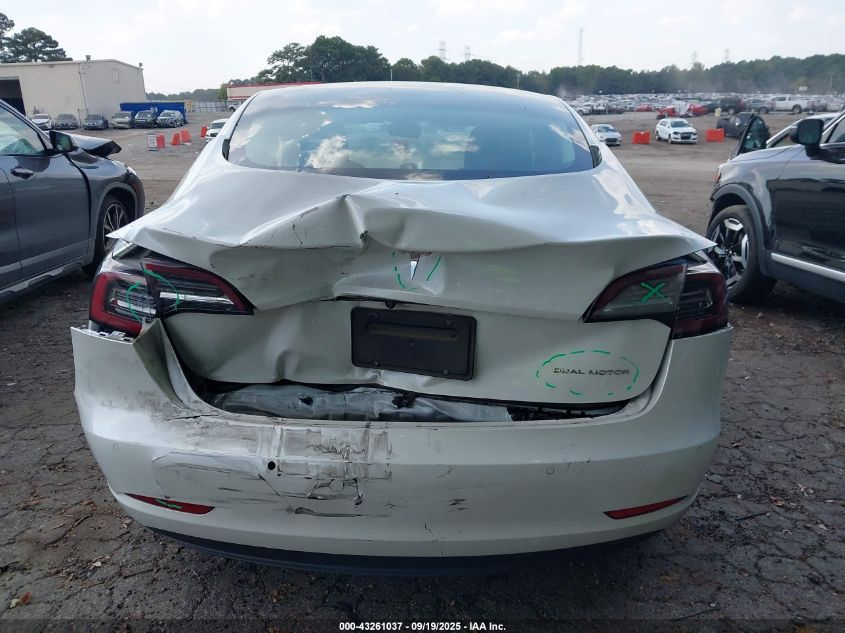 2022 Tesla Model 3 Long Range Dual Motor All-Wheel Drive VIN: 5YJ3E1EBXNF192681 Lot: 43261037