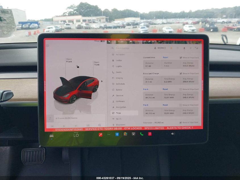 2022 Tesla Model 3 Long Range Dual Motor All-Wheel Drive VIN: 5YJ3E1EBXNF192681 Lot: 43261037