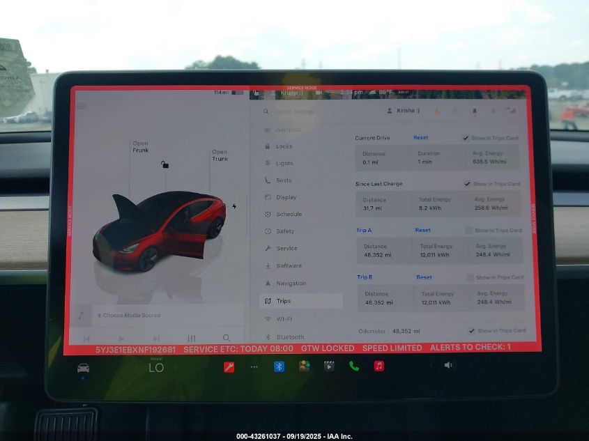 2022 Tesla Model 3 Long Range Dual Motor All-Wheel Drive VIN: 5YJ3E1EBXNF192681 Lot: 43261037