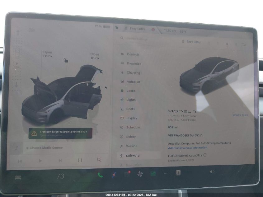 2026 Tesla Model Y VIN: 7SAYGDEE9TA455316 Lot: 43261194